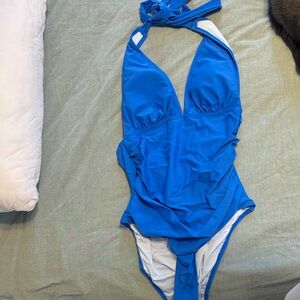 Cupshe Kids Blue Halter One Piece Swimsuit